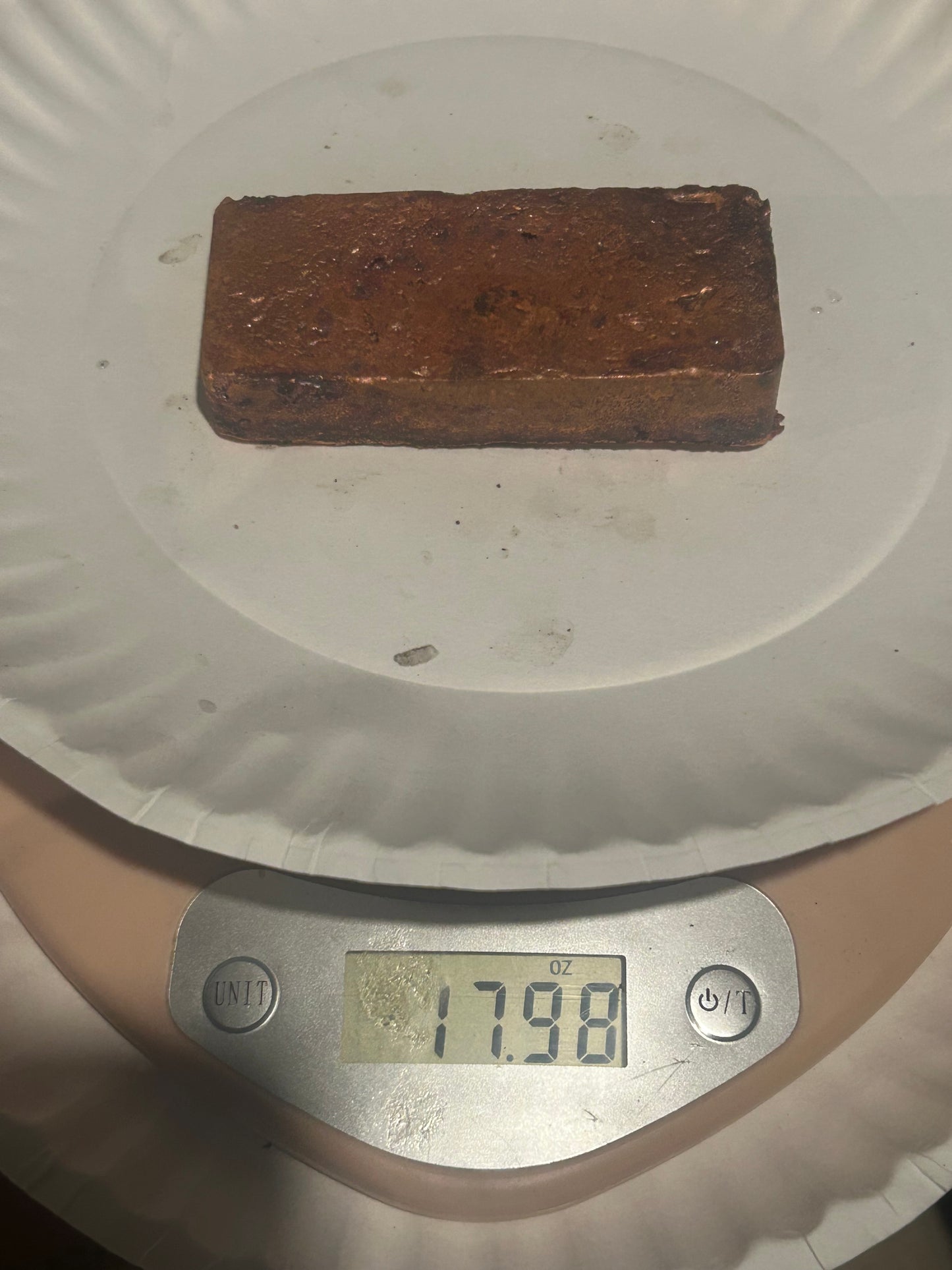 Hand poured copper bar