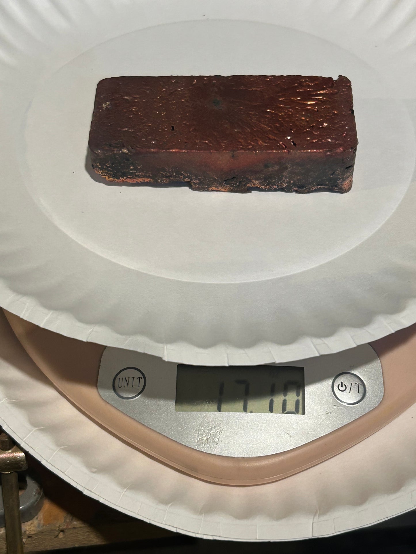 hand poured copper bar