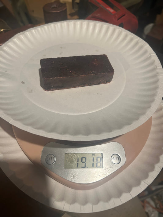 Hand poured copper bar