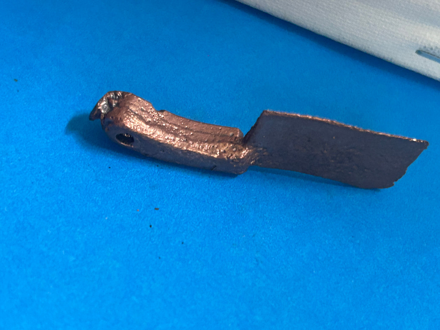 Hand poured little mini pure copper hatchet ￼