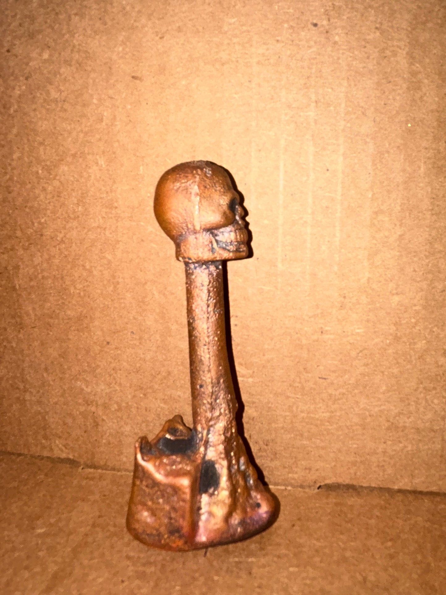 Hand poured copper skull