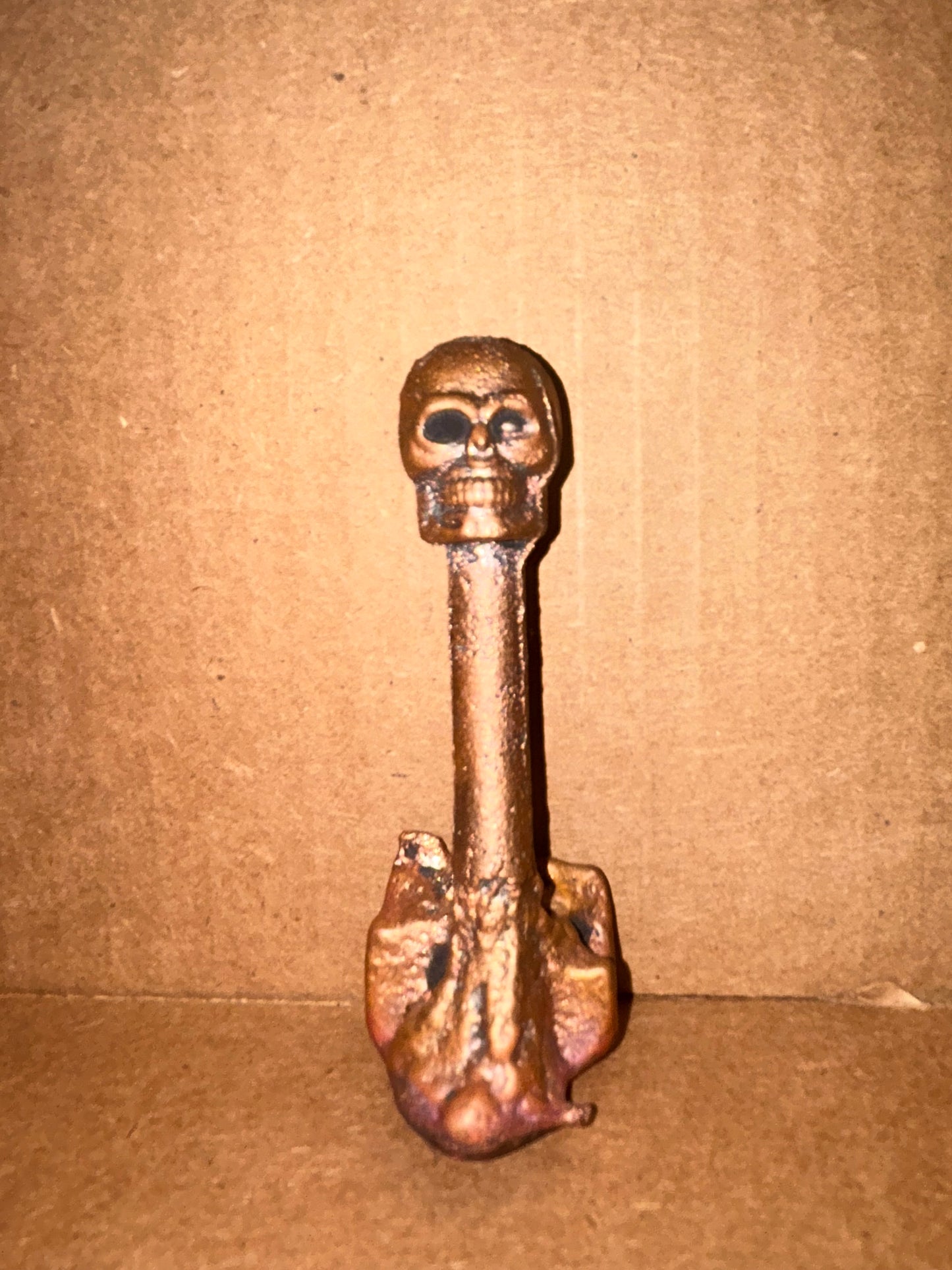 Hand poured copper skull