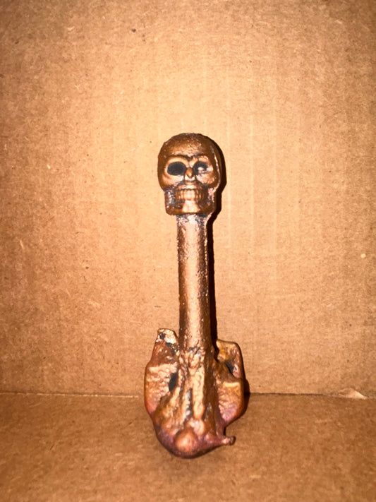Hand poured copper skull